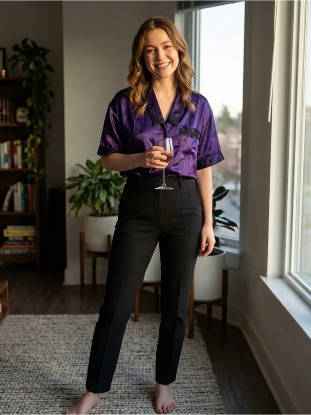 Vintage Victoria's Secret Gold Label Purple Blouse